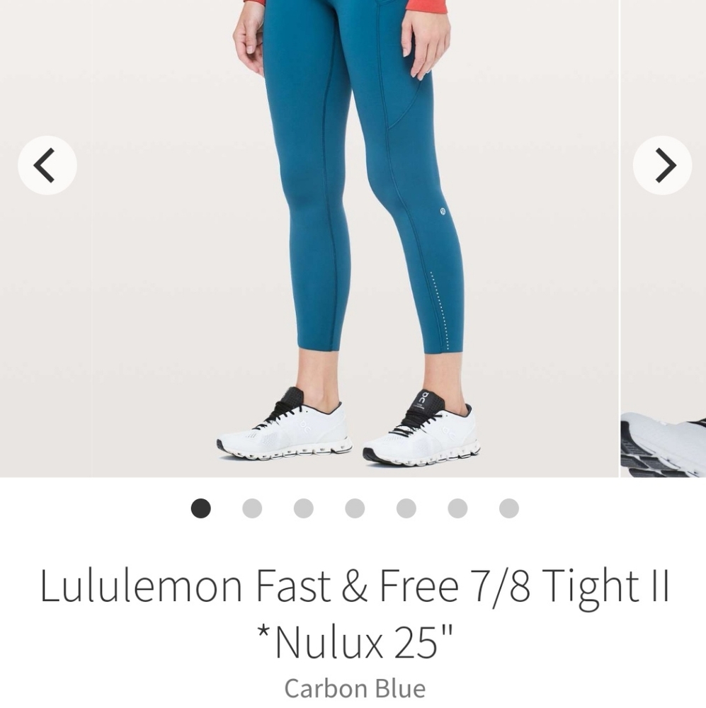 Lululemon fast and free nulux 25"